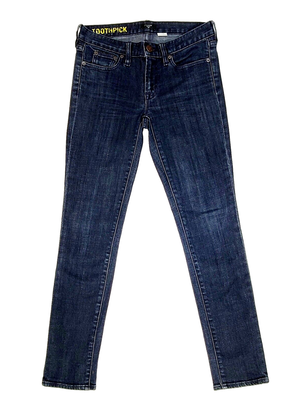 J. Crew Women's 'Toothpick' Dark Wash Low Rise Blue Jeans 27" Waist 28.5" Inseam
